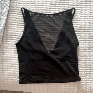 Silence and Noise sheer mesh v neck